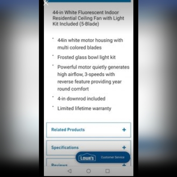 Harbour breeze 44 inch fan fixture. New in box, with lifetime warranty. - Picture 5 of 8